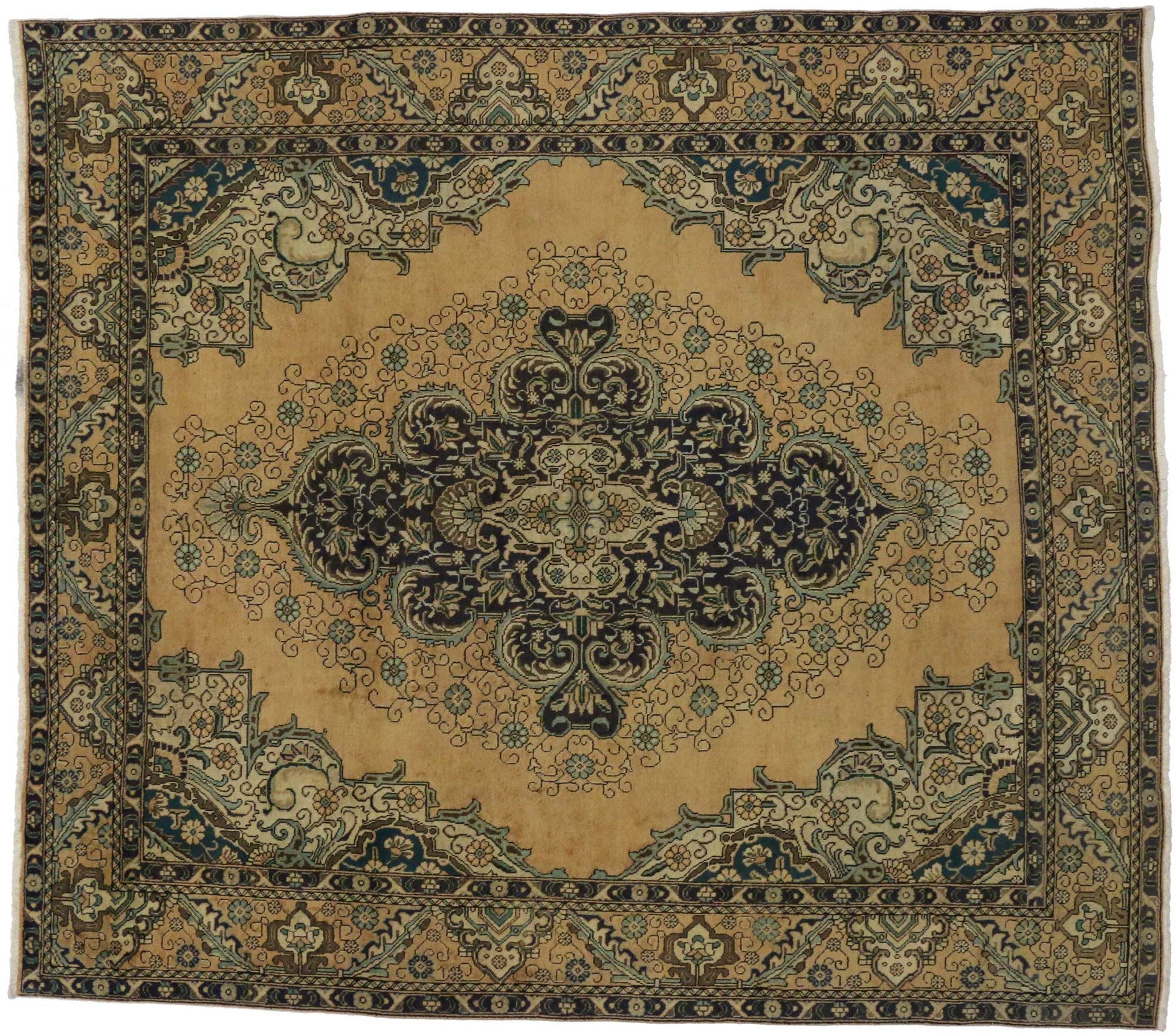 10 x 11 Vintage Persian Tabriz Rug 76452