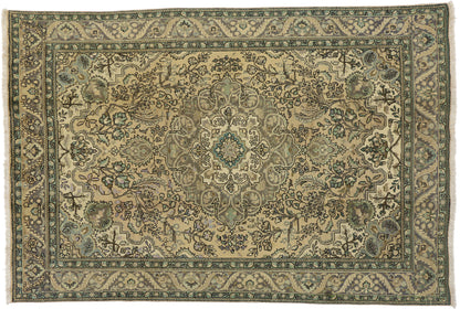 6 x 10 Vintage Persian Tabriz Rug 76453