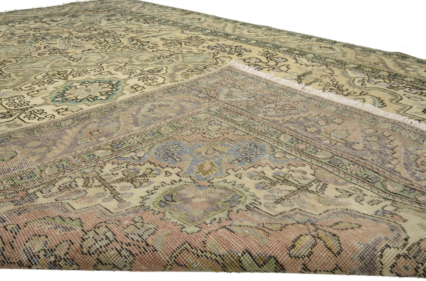 6 x 10 Vintage Persian Tabriz Rug 76453
