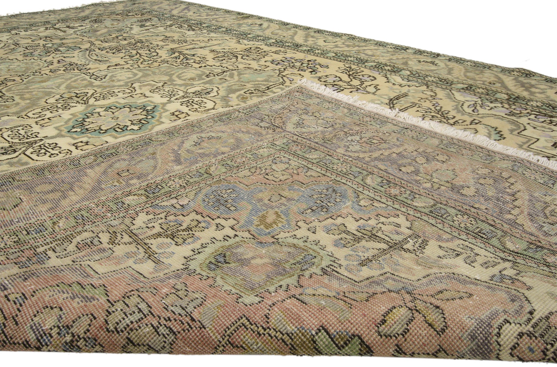 6 x 10 Vintage Persian Tabriz Rug 76453