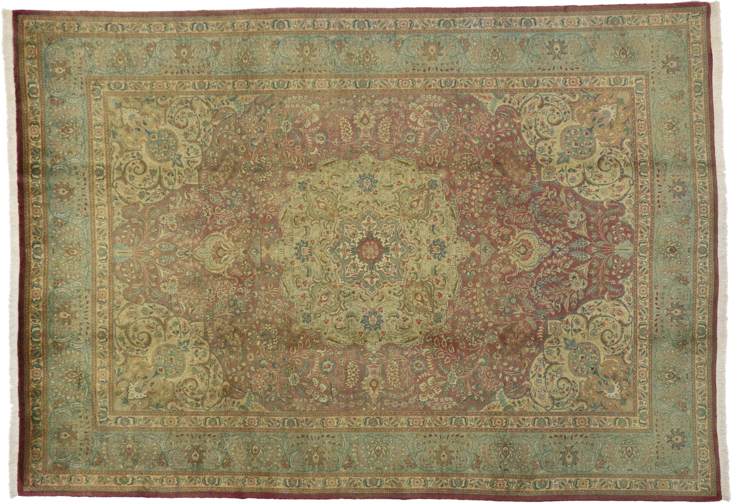 7 x 10 Vintage Persian Tabriz Rug 76472