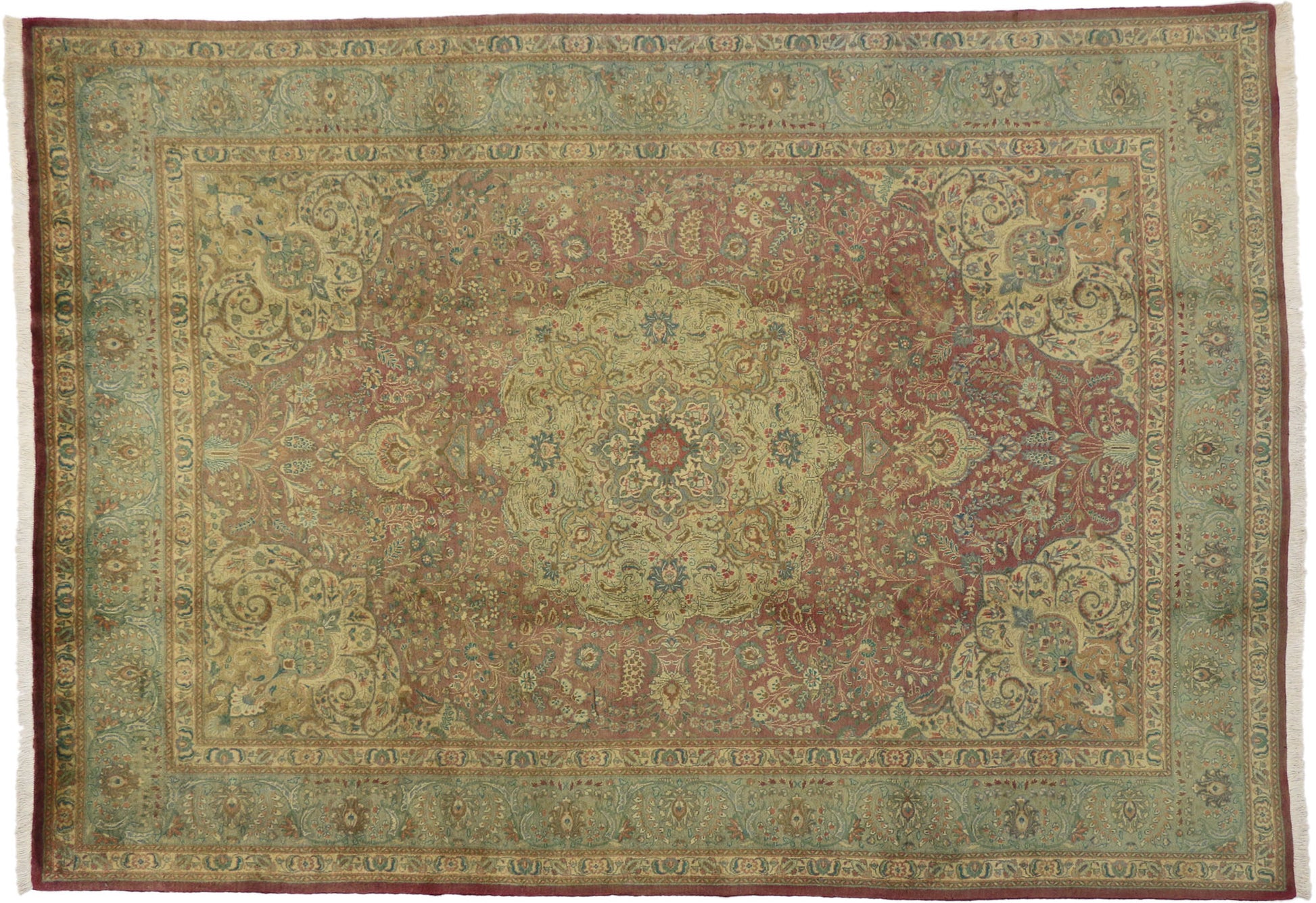 7 x 10 Vintage Persian Tabriz Rug 76472