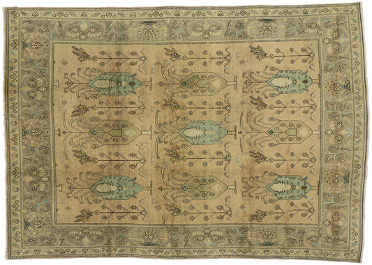 7 x 10 Vintage Persian Tabriz Rug 76474