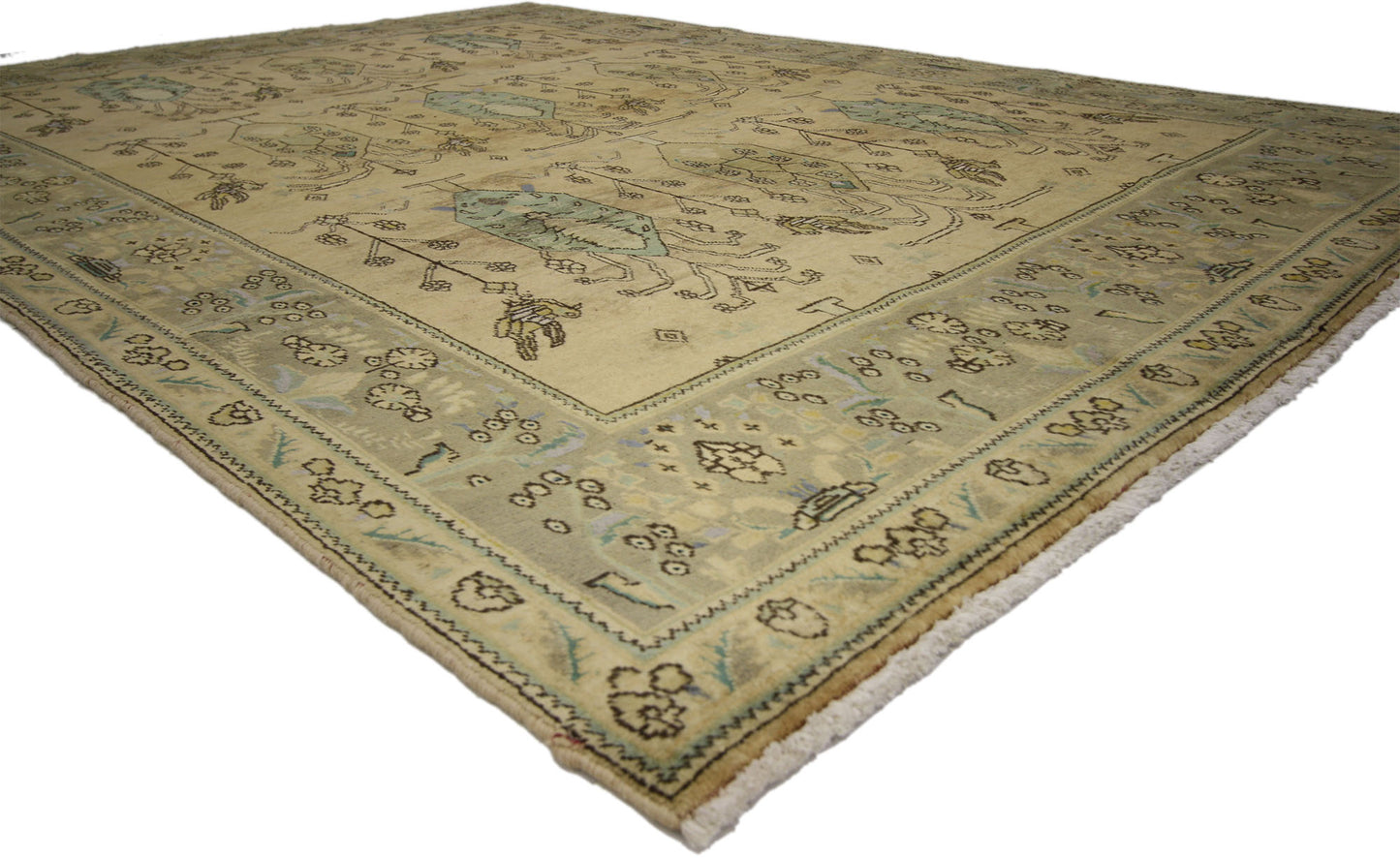 7 x 10 Vintage Persian Tabriz Rug 76474