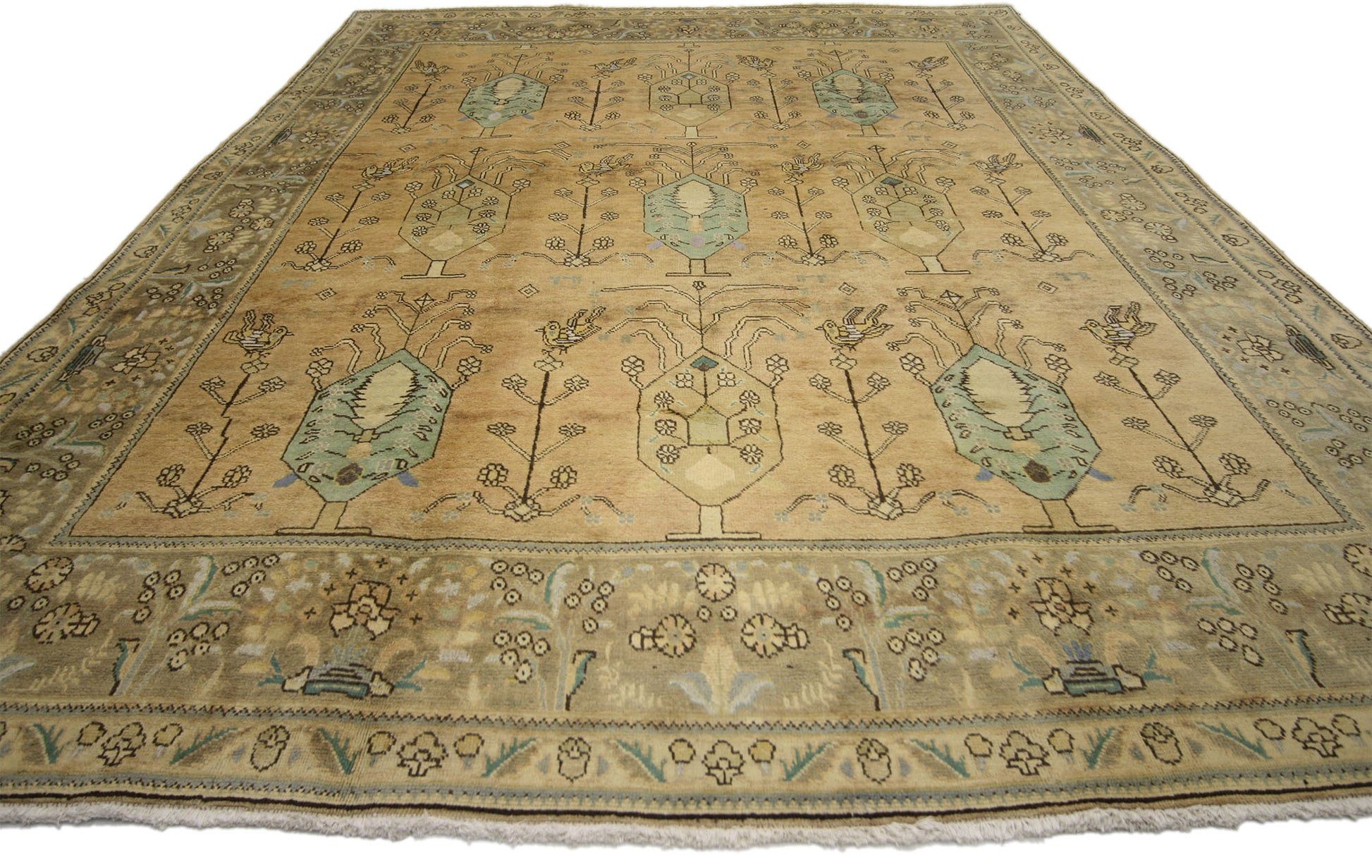 7 x 10 Vintage Persian Tabriz Rug 76474