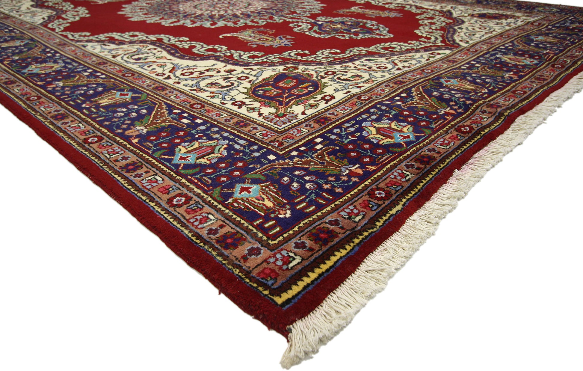 10 x 13 Vintage Persian Tabriz Rug 76485