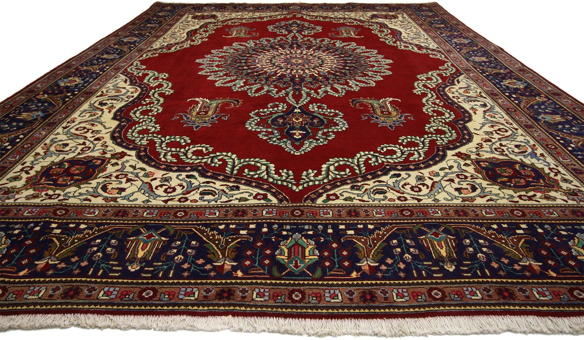10 x 13 Vintage Persian Tabriz Rug 76485