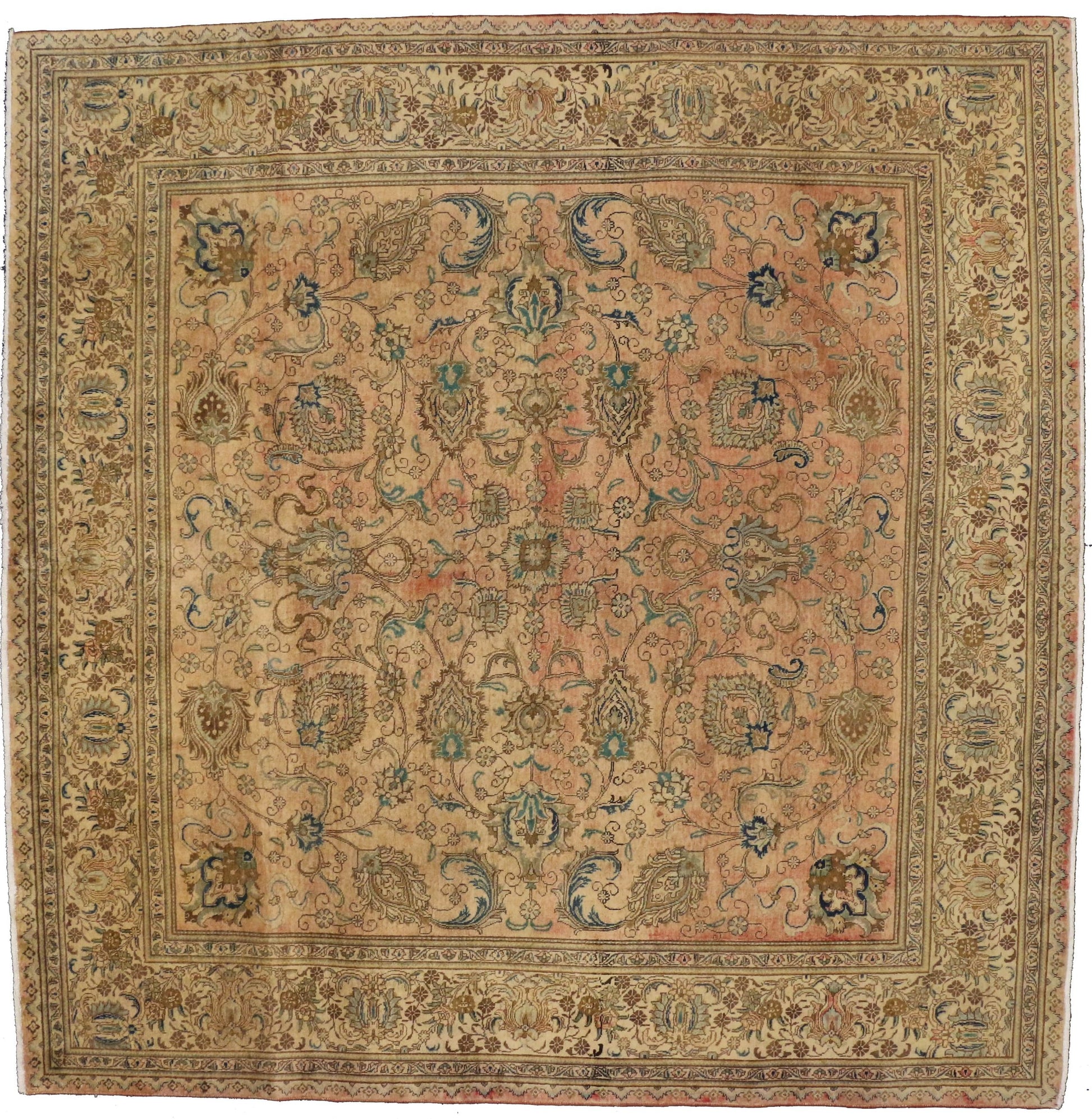 11 x 11 Vintage Tabriz Rug 76487