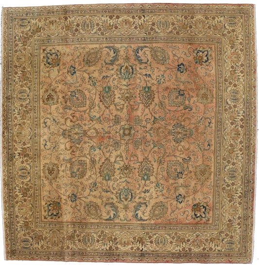11 x 11 Vintage Tabriz Rug 76487