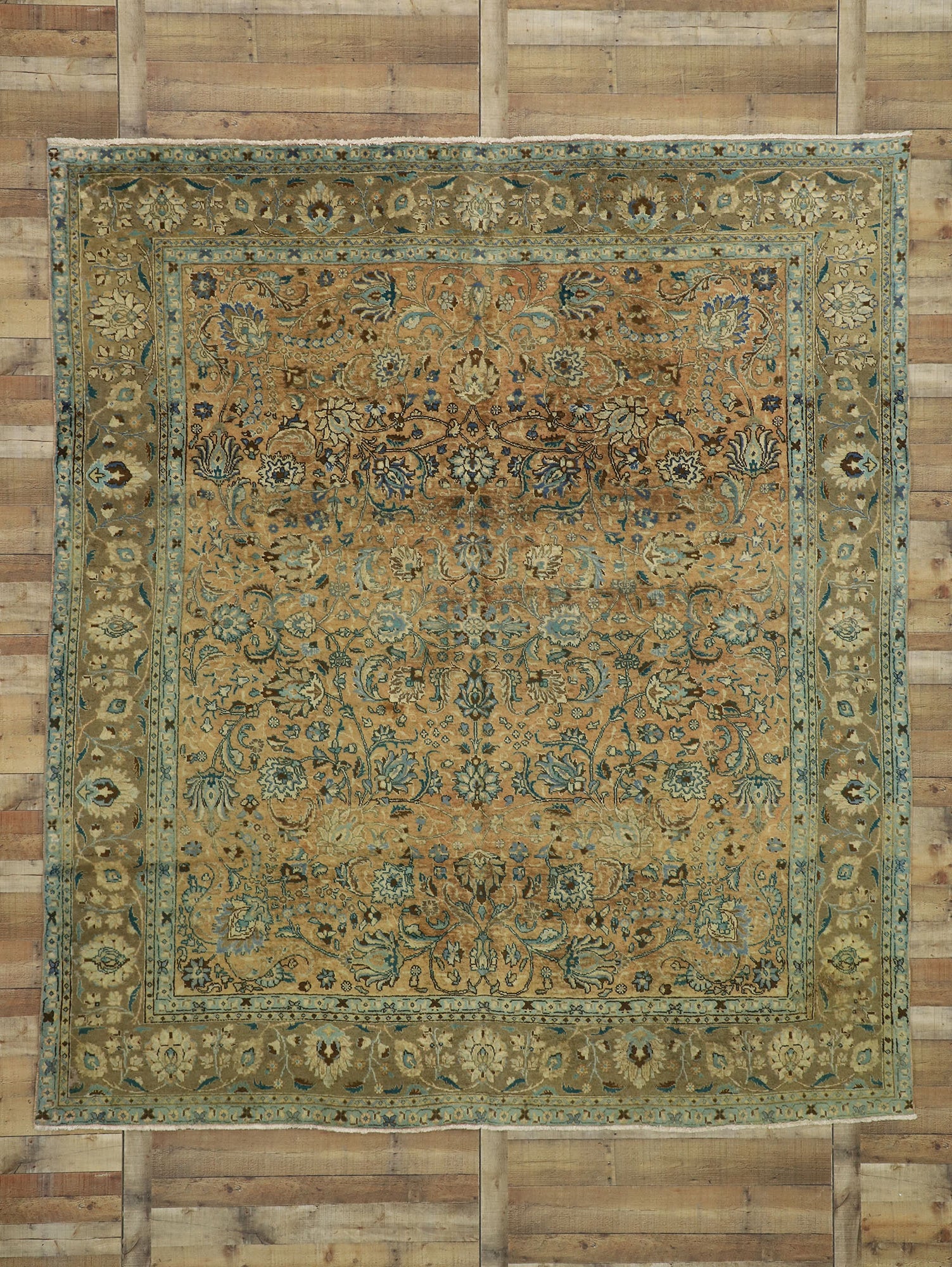 10 x 11 Vintage Persian Tabriz Rug 76497