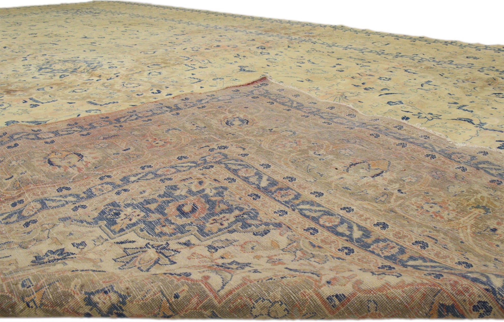 11 x 17 Vintage Persian Kashan Rug 76514