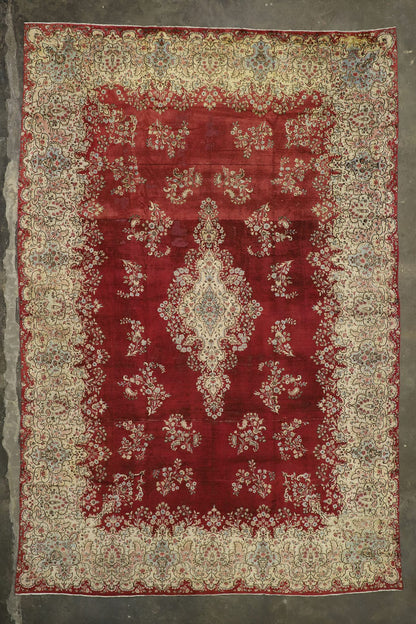 11 x 17 Vintage Kerman Rug 76516
