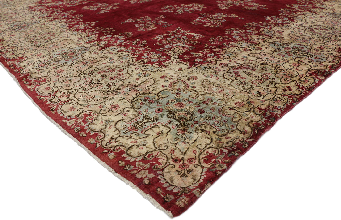11 x 17 Vintage Kerman Rug 76516