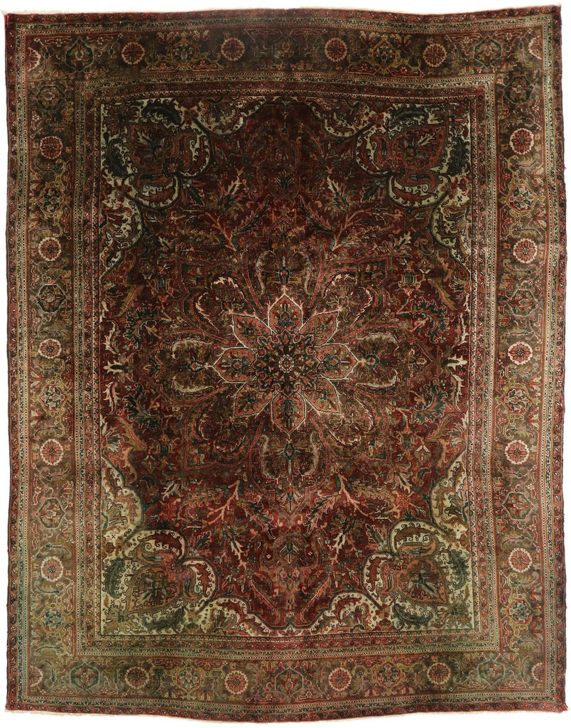 10 x 13 Vintage Persian Heriz Rug 76536