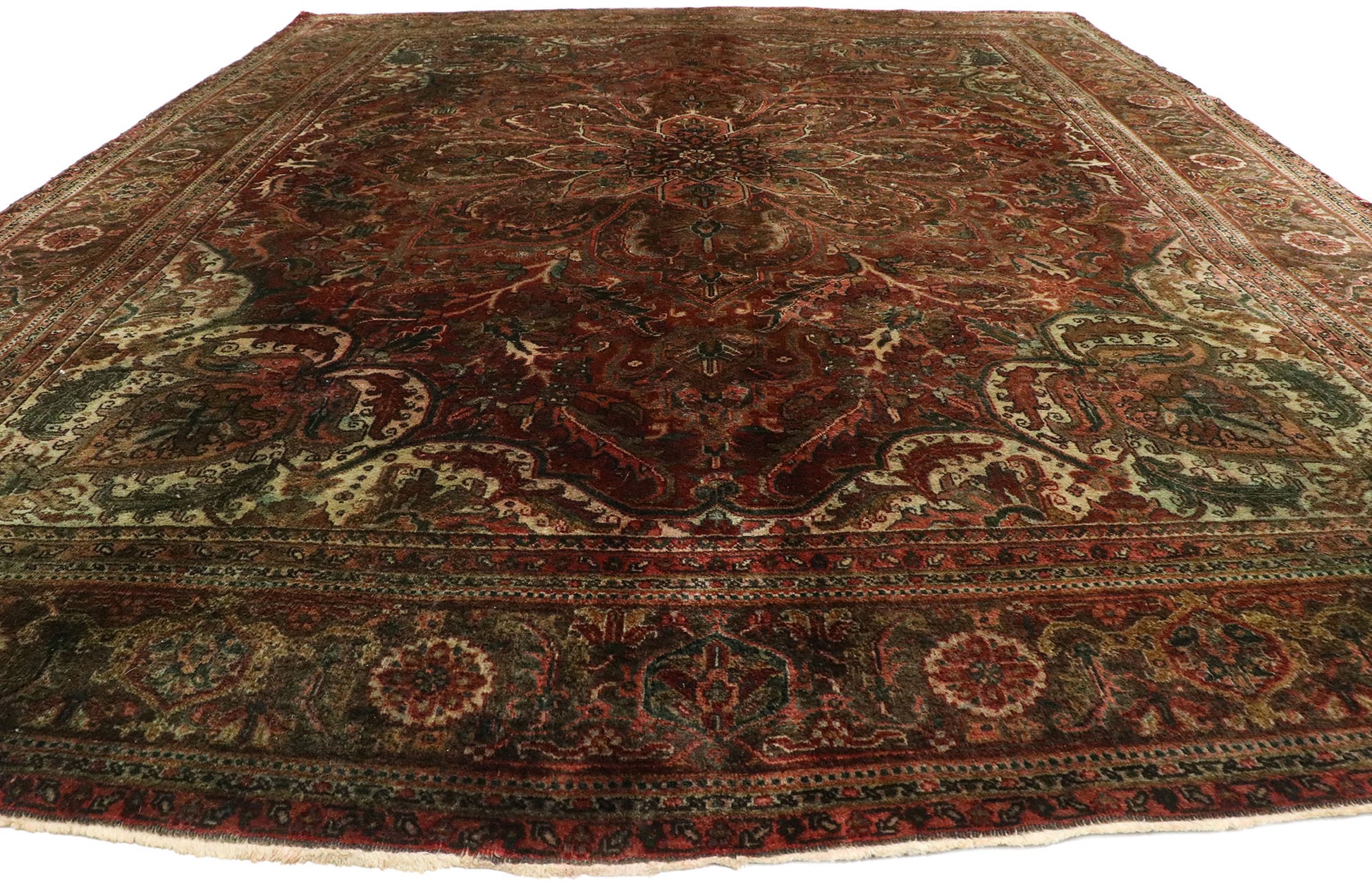 10 x 13 Vintage Persian Heriz Rug 76536