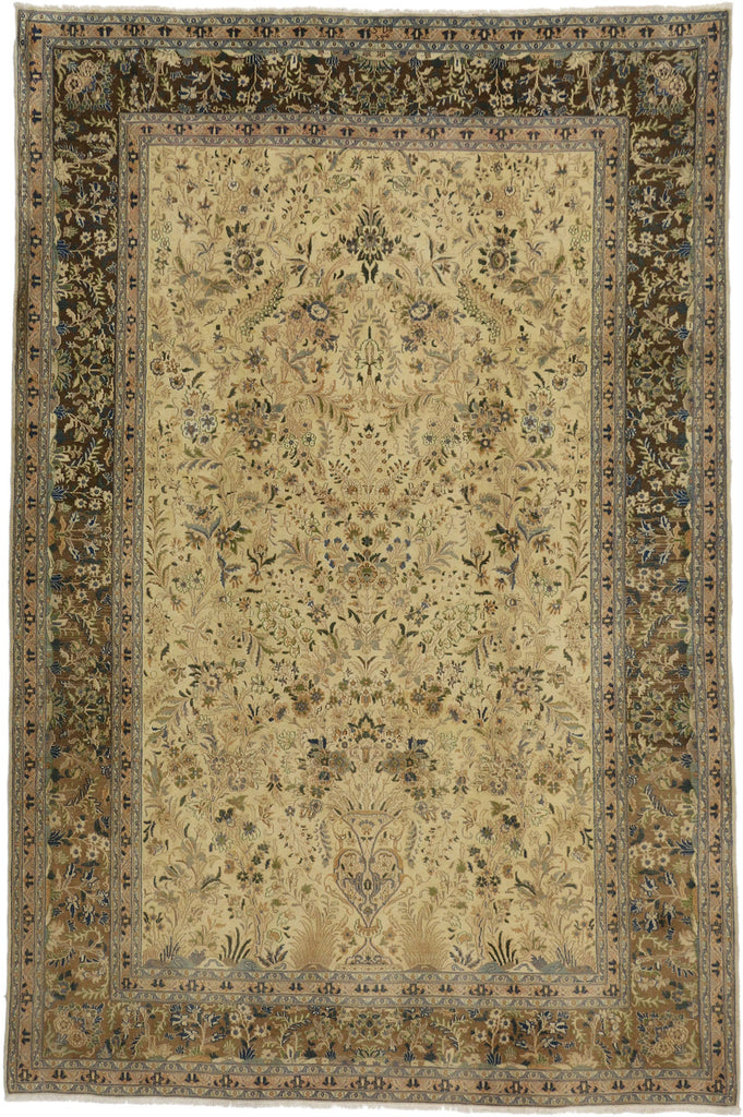 6 x 10 Beige Vintage Persian Khorassan Rug 76564