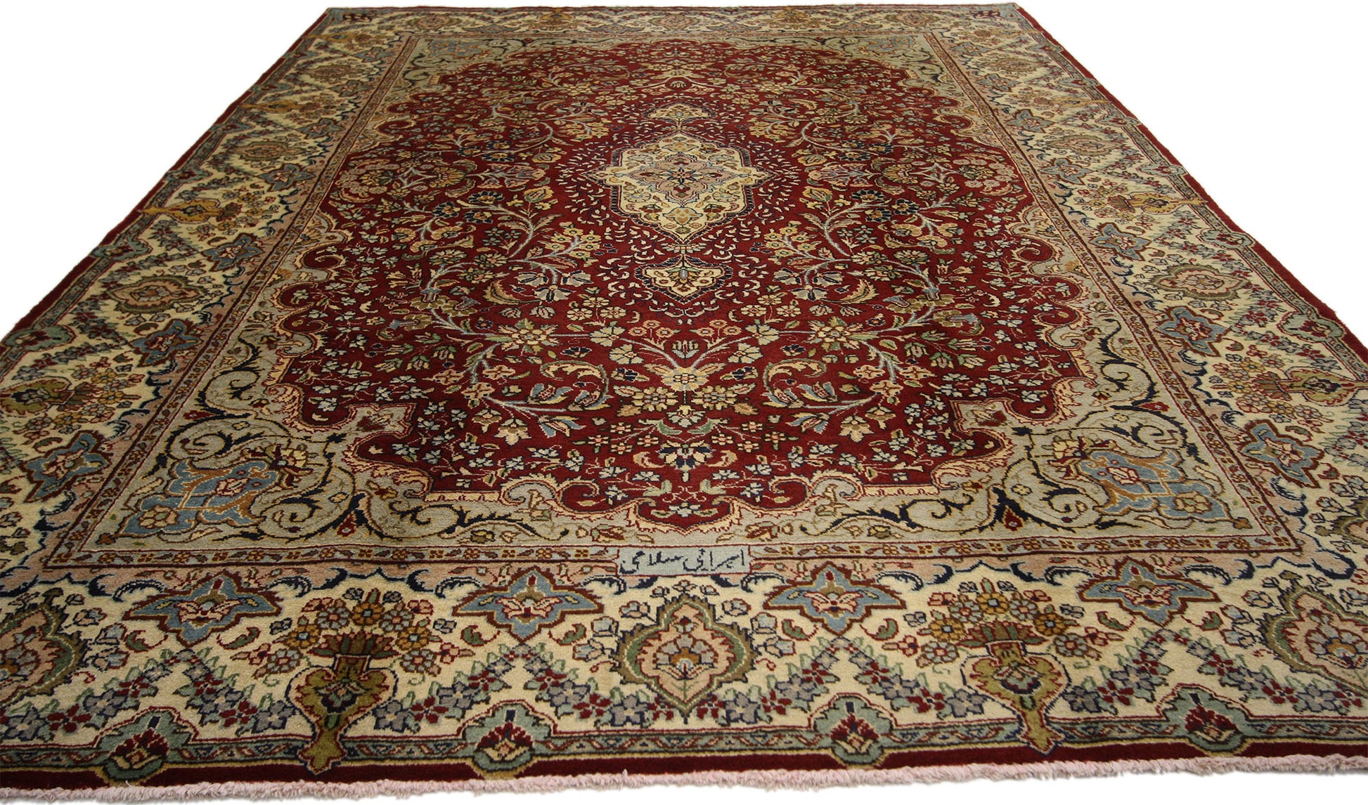 7 x 9 Vintage Persian Tabriz Rug 76583