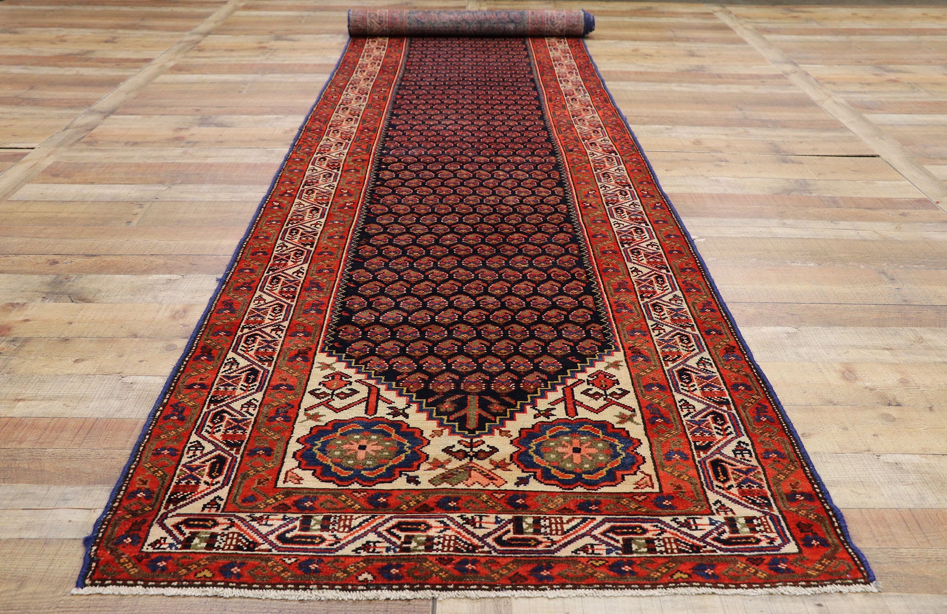 3 x 17 Antique Persian Malayer Runner 76586
