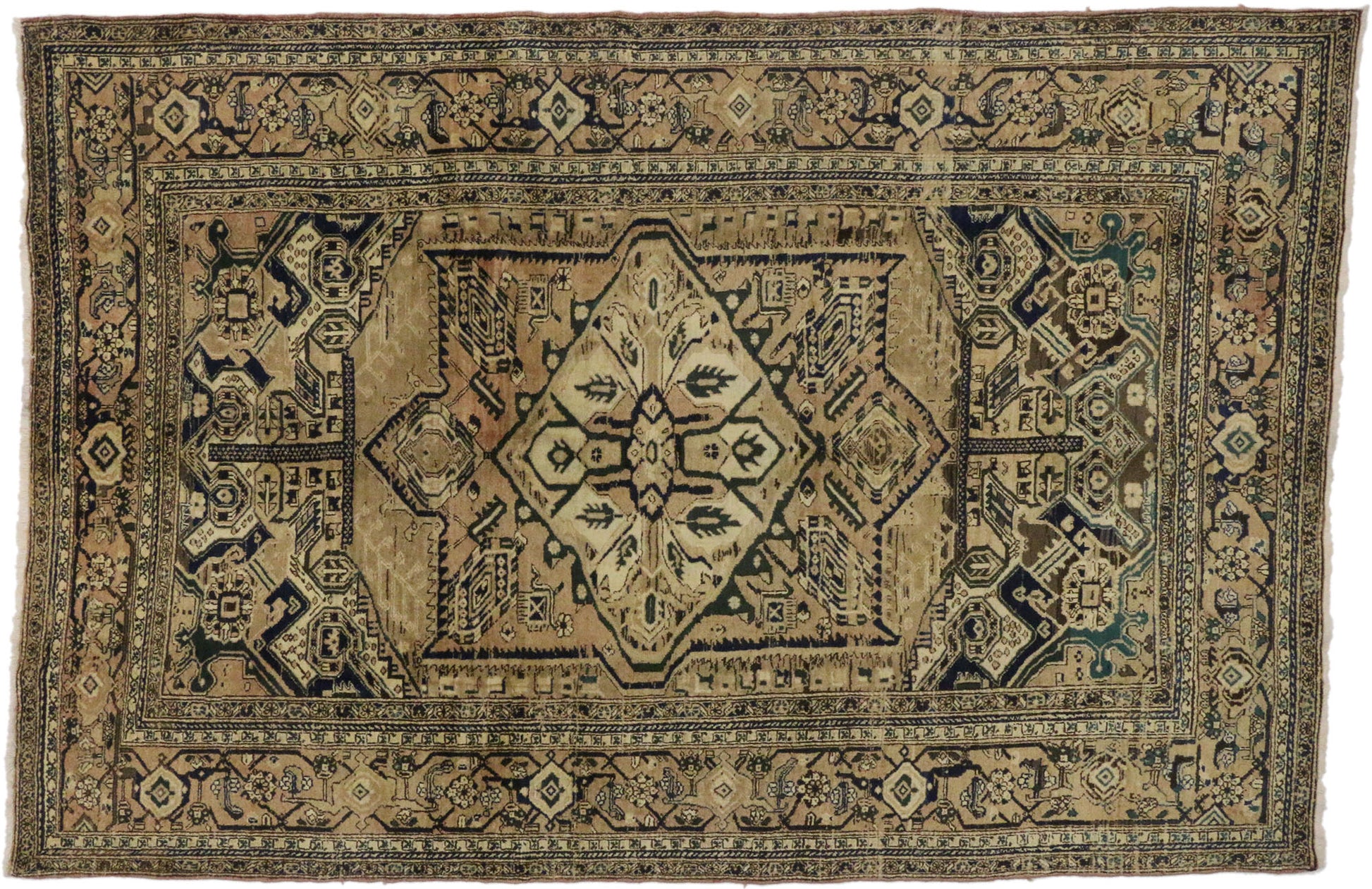 7 x 11 Vintage Persian Heriz Rug 76591