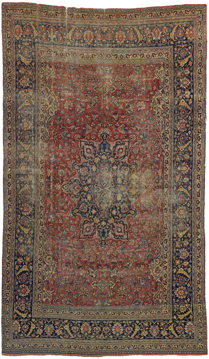 9 x 16 Antique Persian Mashad Rug 76594