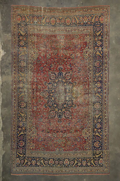 9 x 16 Antique Persian Mashad Rug 76594