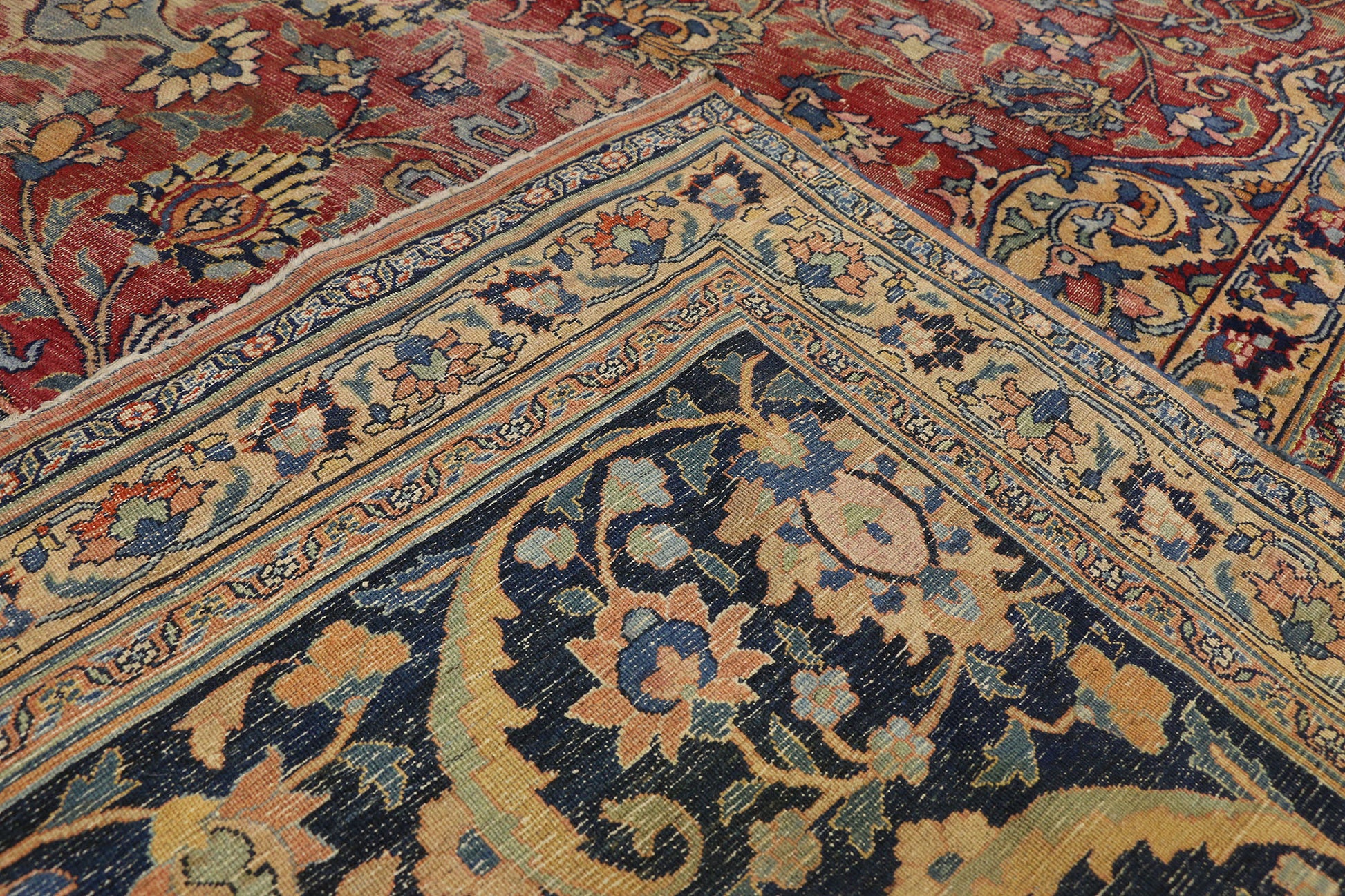 9 x 16 Antique Persian Mashad Rug 76594