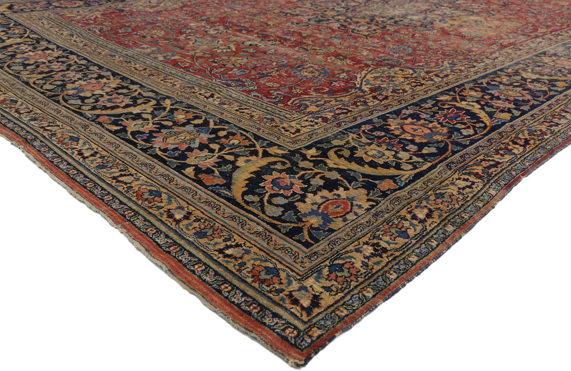 9 x 16 Antique Persian Mashad Rug 76594