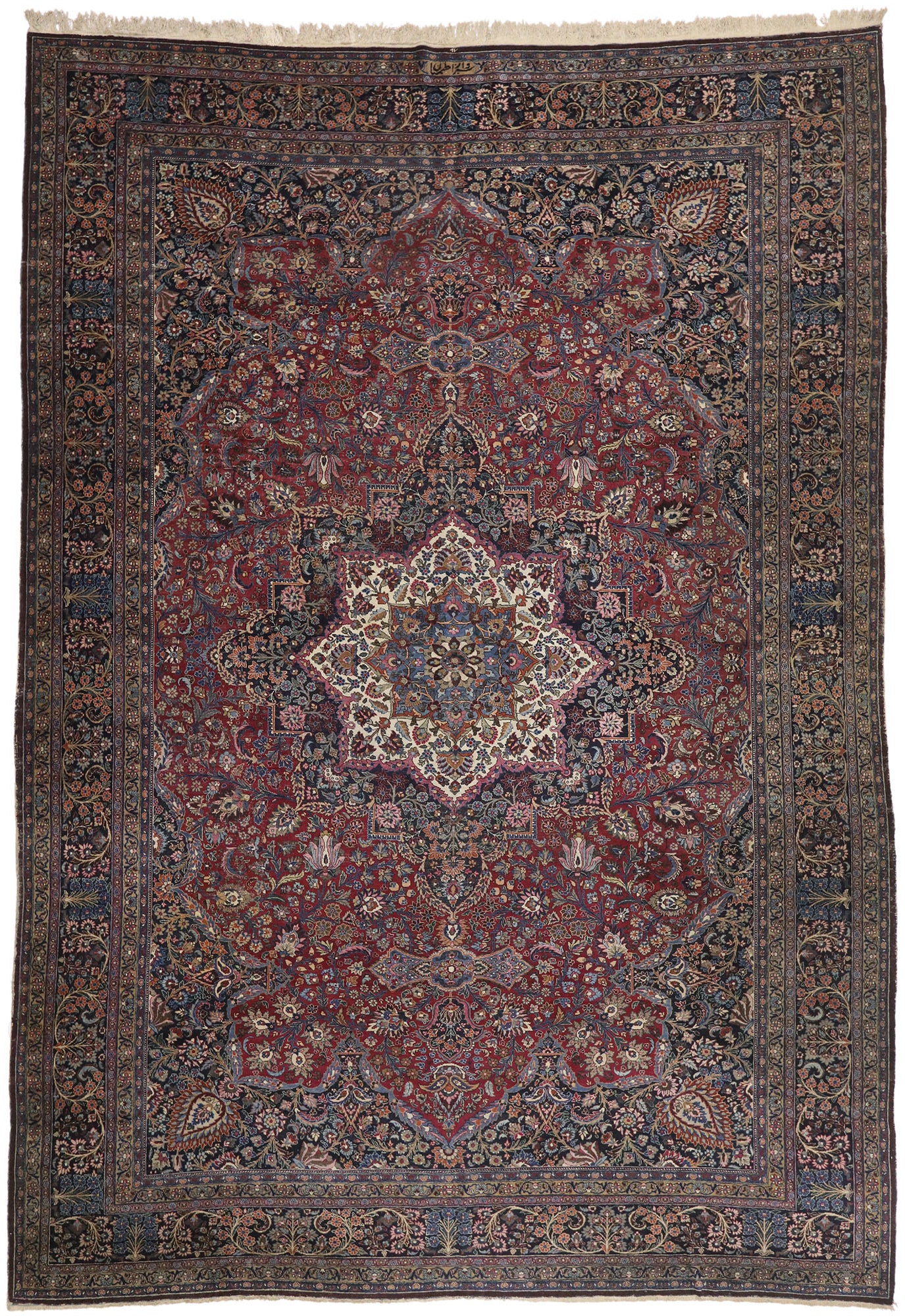 13 x 19 Antique Persian Mashhad Rug 76601