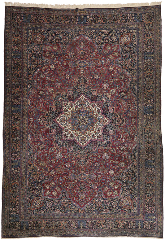 13 x 19 Antique Persian Mashhad Rug 76601