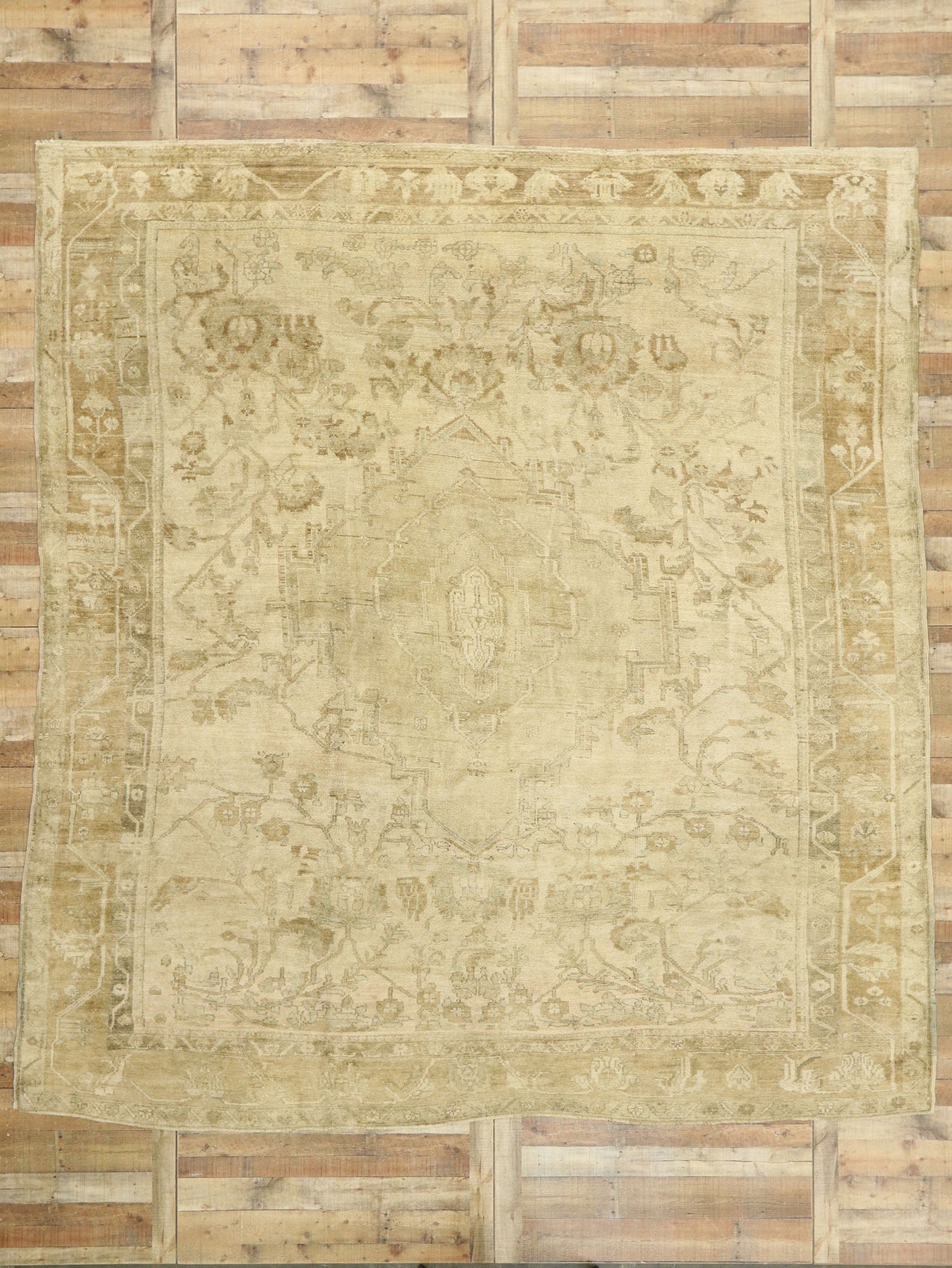 11 x 12 Antique Turkish Oushak Rug 76602
