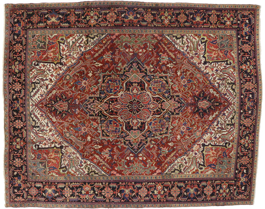 10 x 13 Antique Persian Heriz Rug 76651