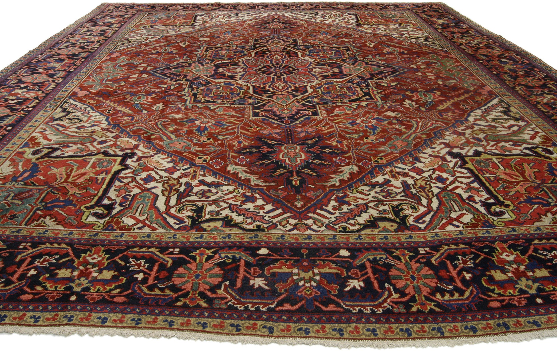 10 x 13 Antique Persian Heriz Rug 76651