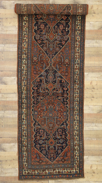 4 x 17 Antique Persian Bijar Runner 76653