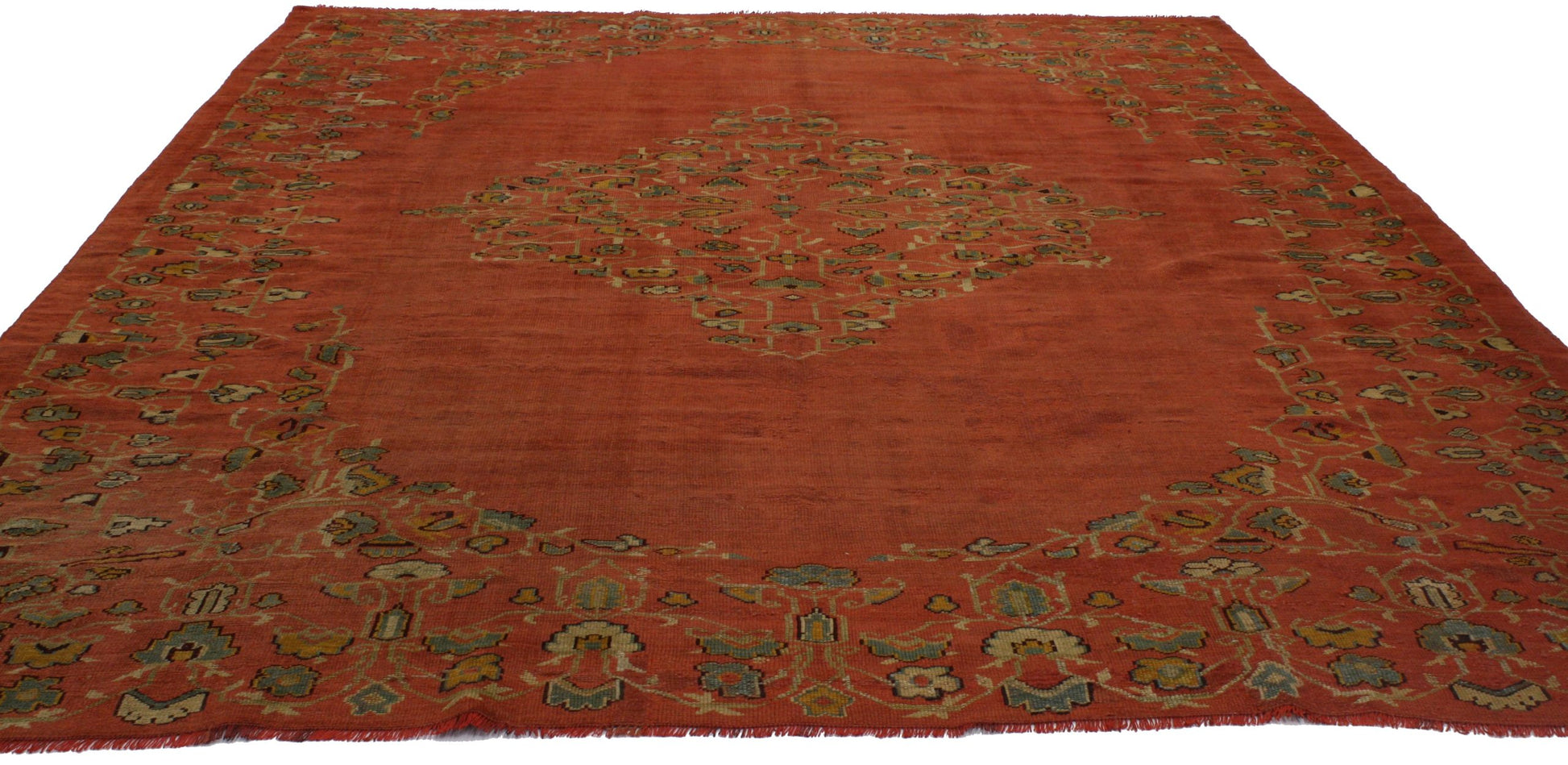 9 x 11 Antique Turkish Oushak Rug 76655