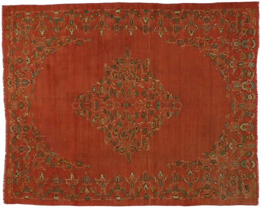 9 x 11 Antique Turkish Oushak Rug 76655