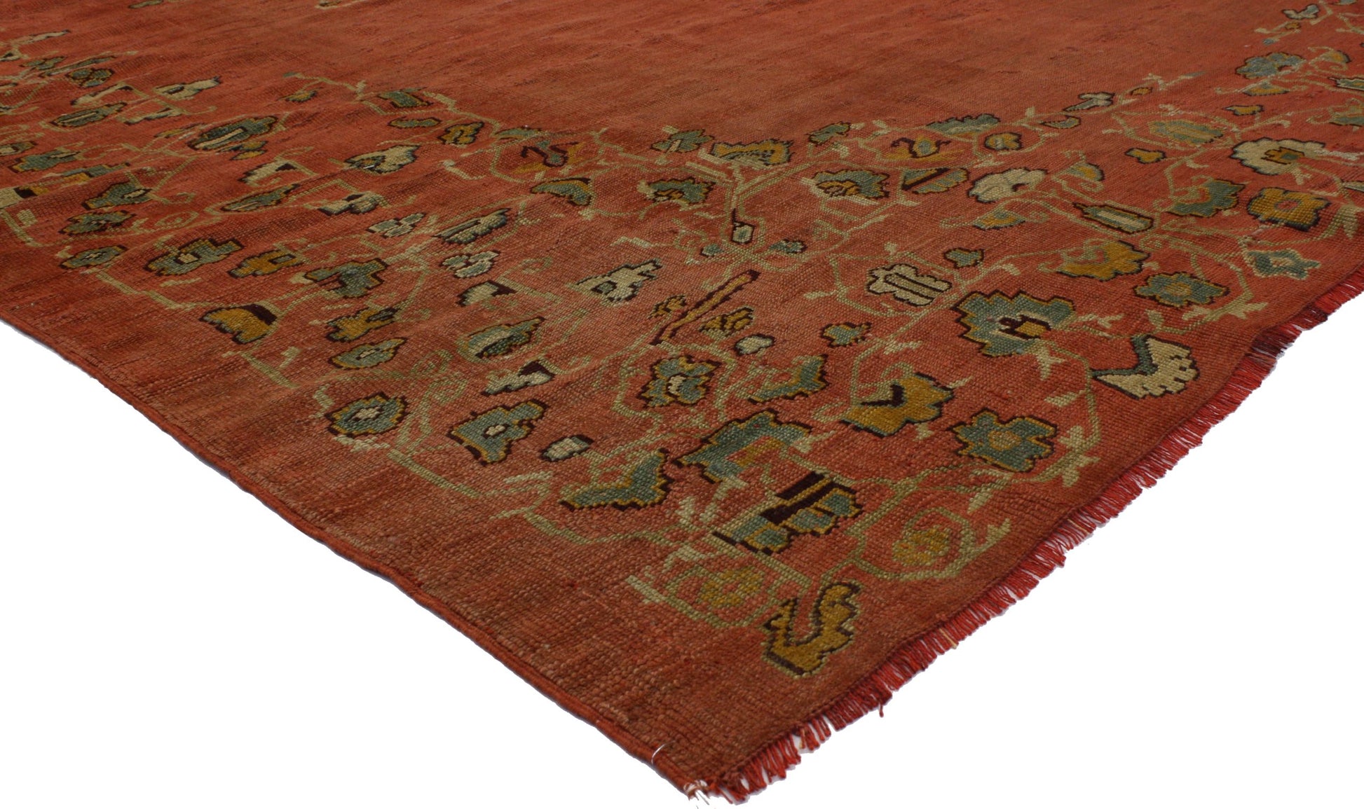 9 x 11 Antique Turkish Oushak Rug 76655