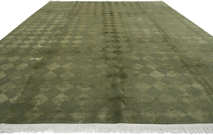 9 x 12 Vintage Harlequin Tibetan Wool and Silk Rug 76665