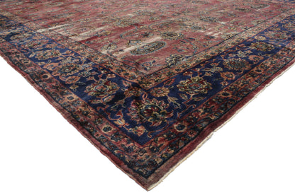 10 x 13 Antique-Worn Persian Kerman Rug 76681