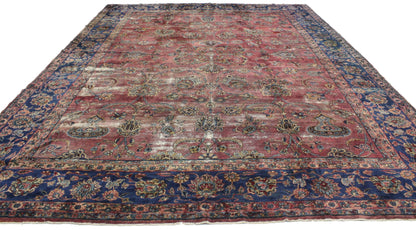 10 x 13 Antique-Worn Persian Kerman Rug 76681