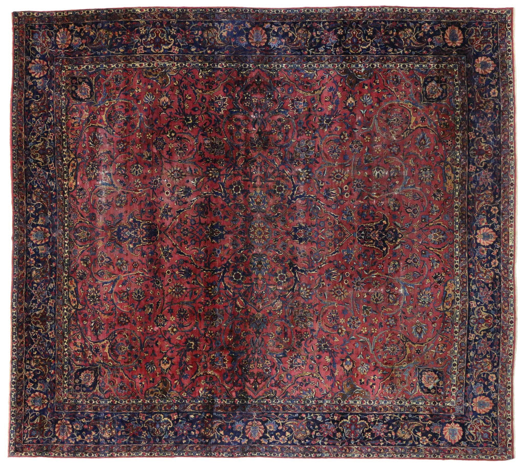 14 x 15 Antique Persian Kerman Rug 76695