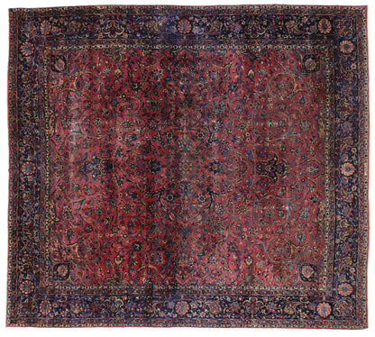 14 x 15 Antique Persian Kerman Rug 76695