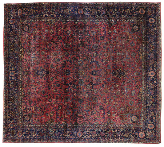 14 x 15 Antique Persian Kerman Rug 76695