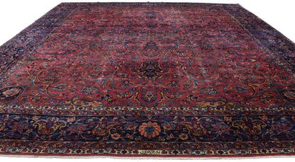 14 x 15 Antique Persian Kerman Rug 76695