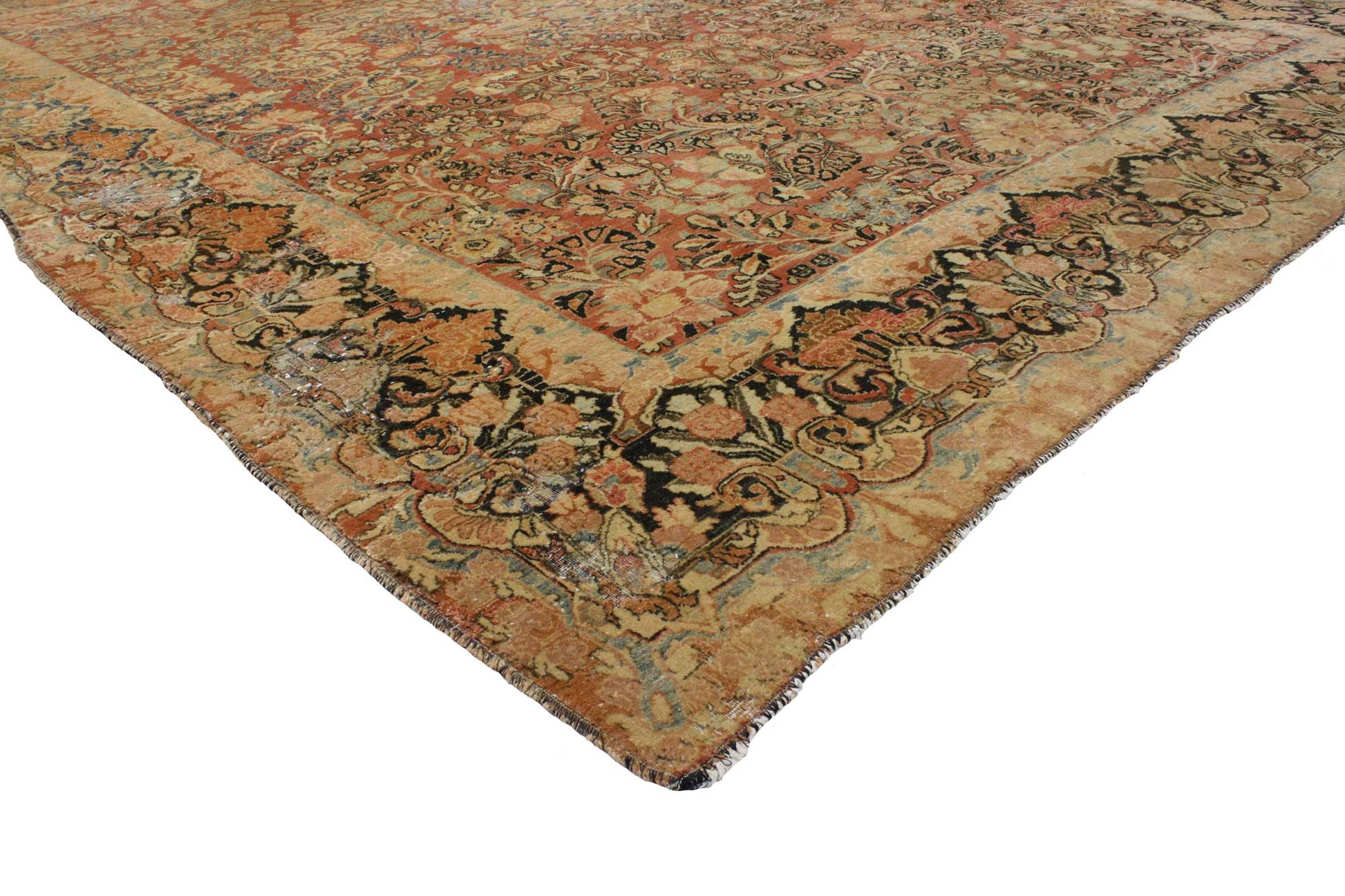 9 x 11 Antique Persian Sarouk Rug 76699