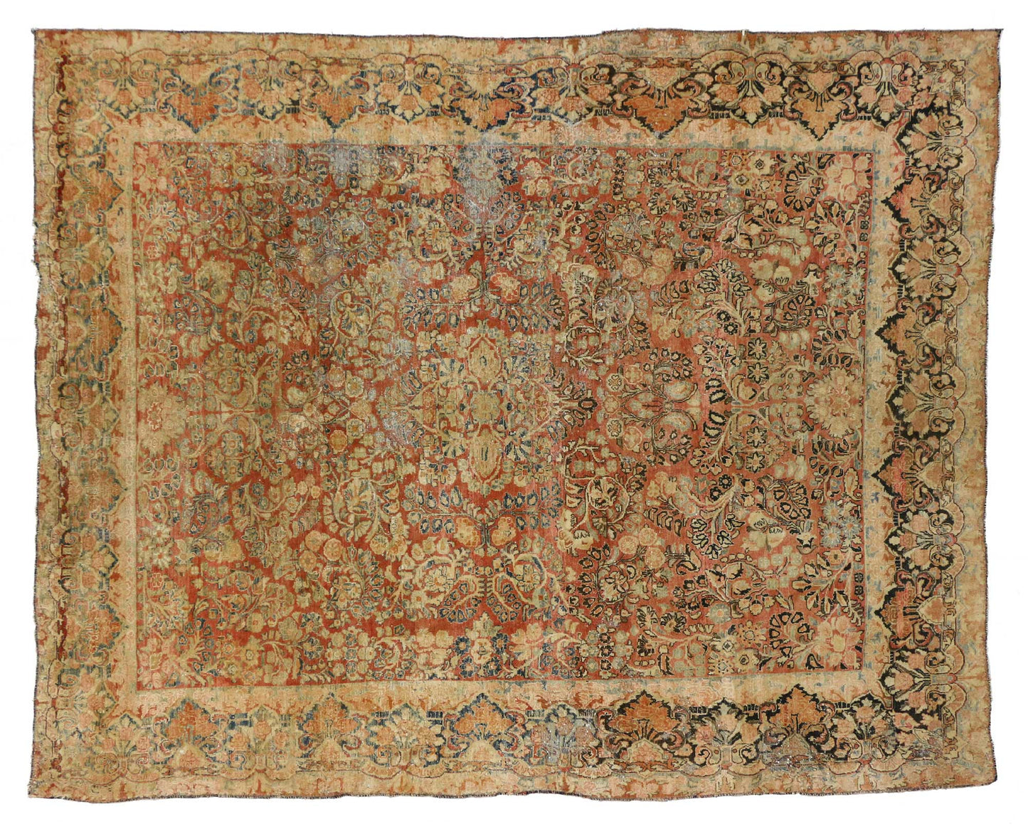 9 x 11 Antique Persian Sarouk Rug 76699