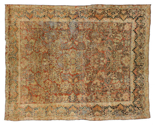 9 x 11 Antique Persian Sarouk Rug 76699