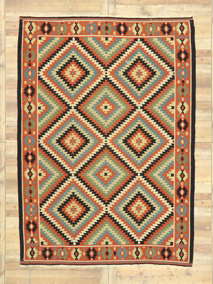 7 x 10 Vintage Turkish Kilim Rug 76713