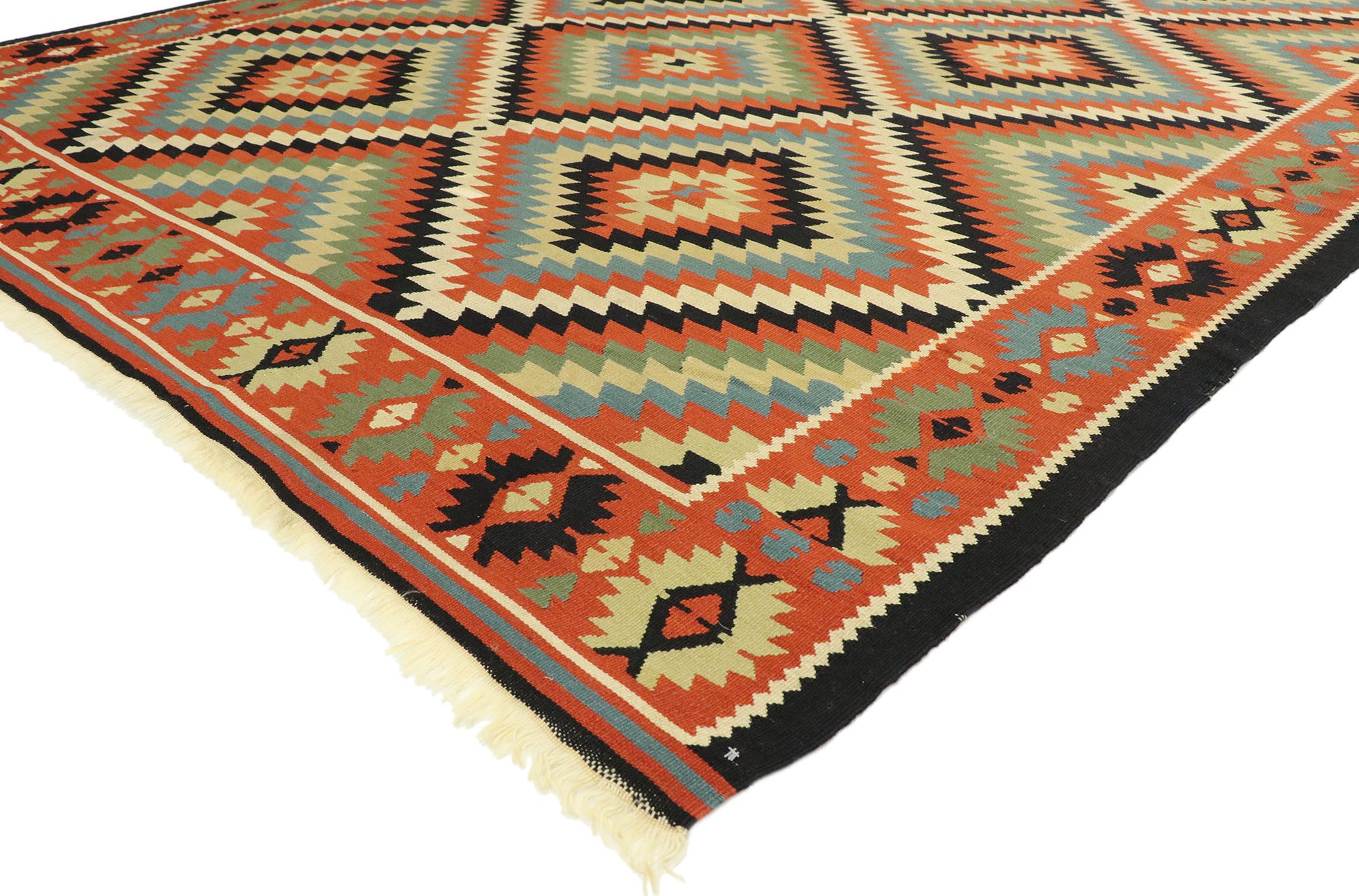 7 x 10 Vintage Turkish Kilim Rug 76713