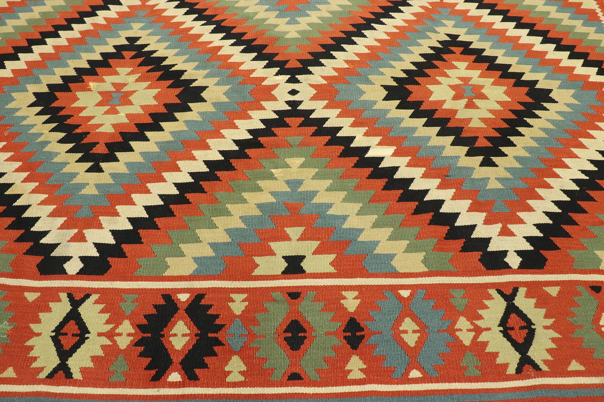 7 x 10 Vintage Turkish Kilim Rug 76713
