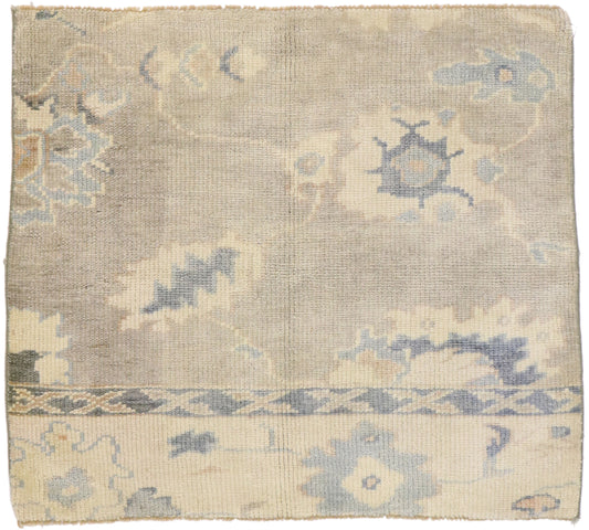 3 x 3 Modern Oushak Wagireh Rug 76716